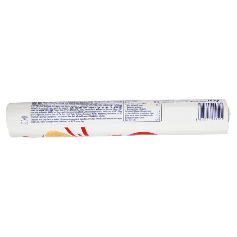 Ringo Vaniglia Biscotti Farciti con Crema Vaniglia Snack Merenda Tubo 165g