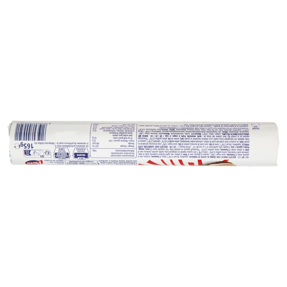Ringo Vaniglia Biscotti Farciti con Crema Vaniglia Snack Merenda Tubo 165g