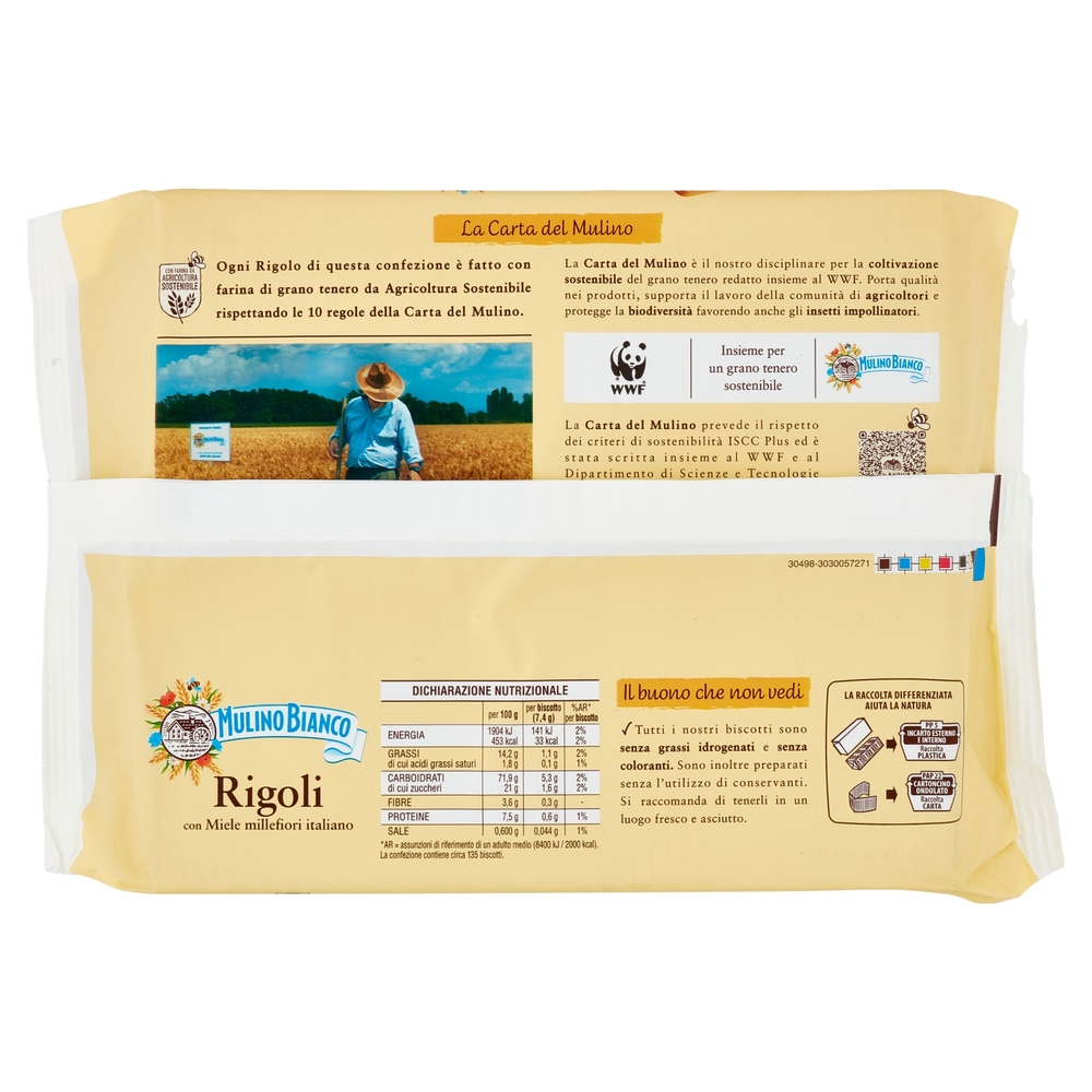 Mulino Bianco Rigoli Biscotti con Miele Millefiori Italiano 1Kg