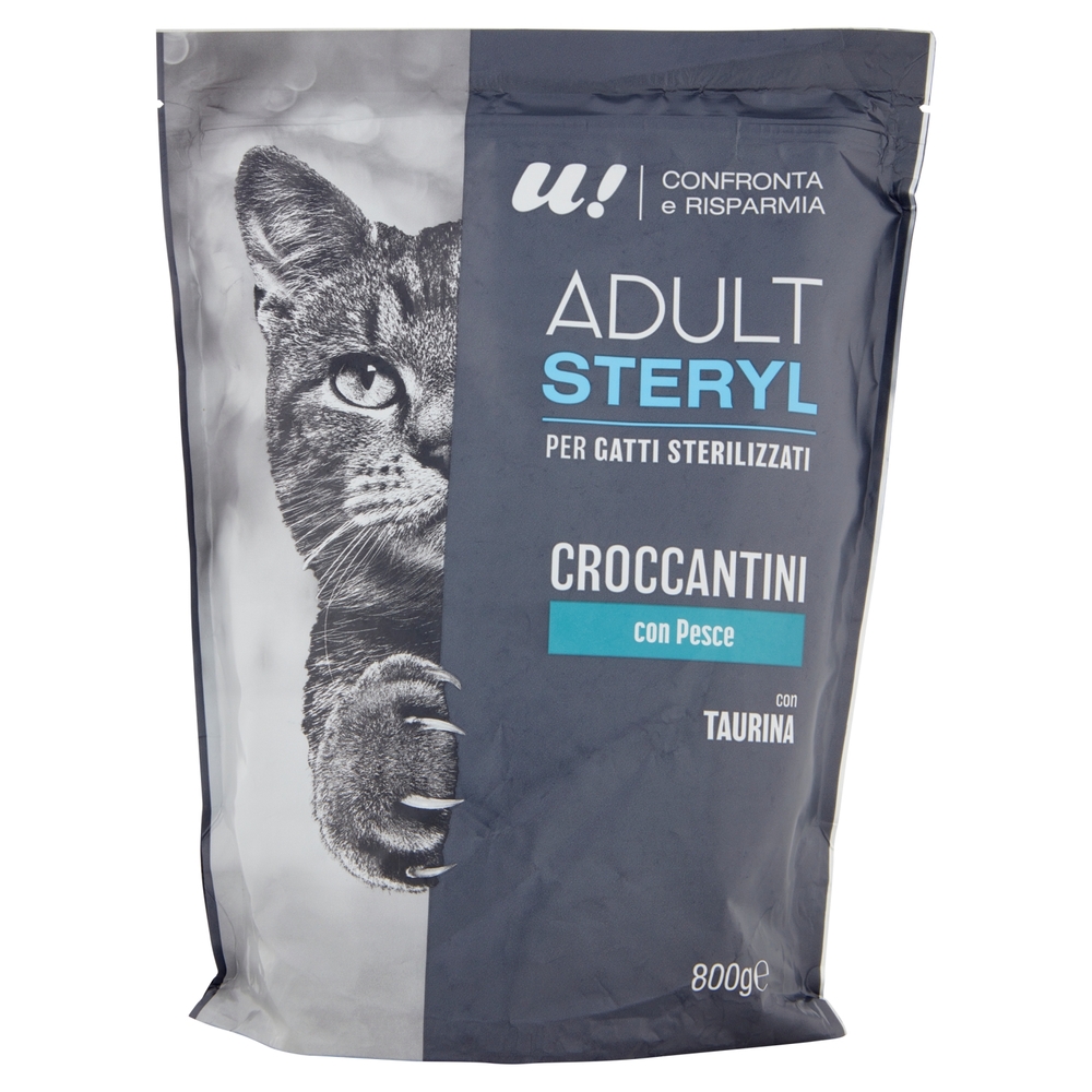 Croccantini Gatto Adulto Sterilizzato con Pesce U! Confronta e Risparmia