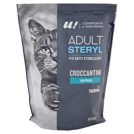 Croccantini Gatto Adulto Sterilizzato con Pesce U! Confronta e Risparmia