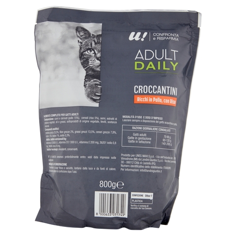 Croccantini Gatto Adulto Ricchi in Pollo, con Riso U! Confronta e Risparmia
