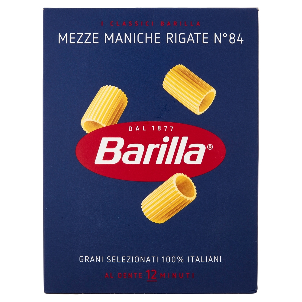 Barilla Pasta Mezze Maniche Rigate n.84 100% Grano Italiano 500g