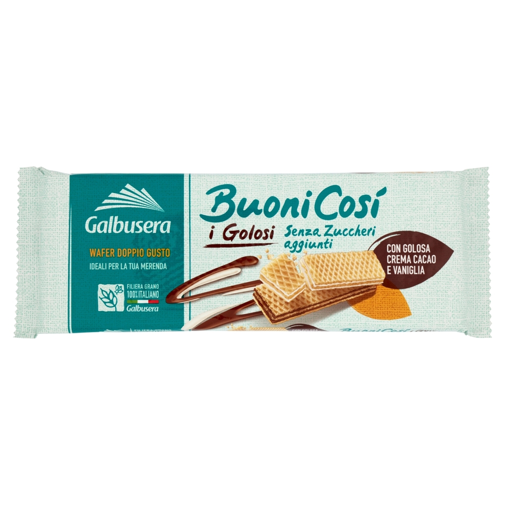 Galbusera BuoniCosì Senza Zuccheri aggiunti i Golosi con Golosa Crema Cacao e Vaniglia 175 g