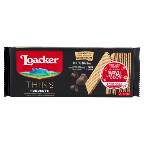 Loacker Thins Fondente Wafer con crema al Cioccolato wafers 150g