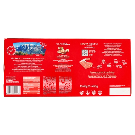 Loacker Wafer Classic Napolitaner con crema alle nocciole 100% italiane tostate wafers 45gx10