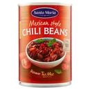 Santa Maria Tex Mex Mexican style Chili Beans Medium 410 g