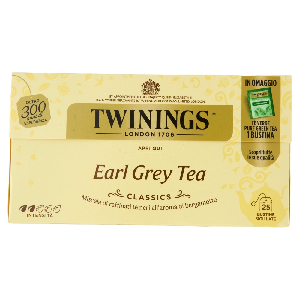 Twinings Earl Grey Tè Nero al sapore di Bergamotto 25 filtri + 1 omaggio The 52 g
