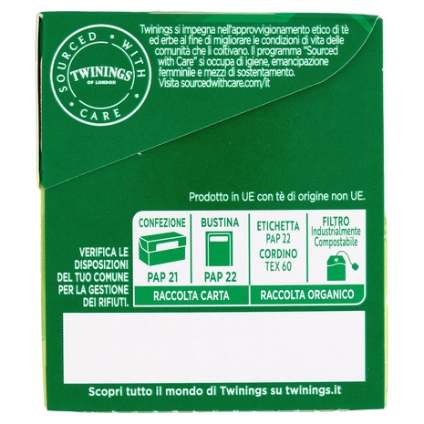 Twinings Pure Green Tea Tè Verde Antiossidante 25 filtri The 50 g
