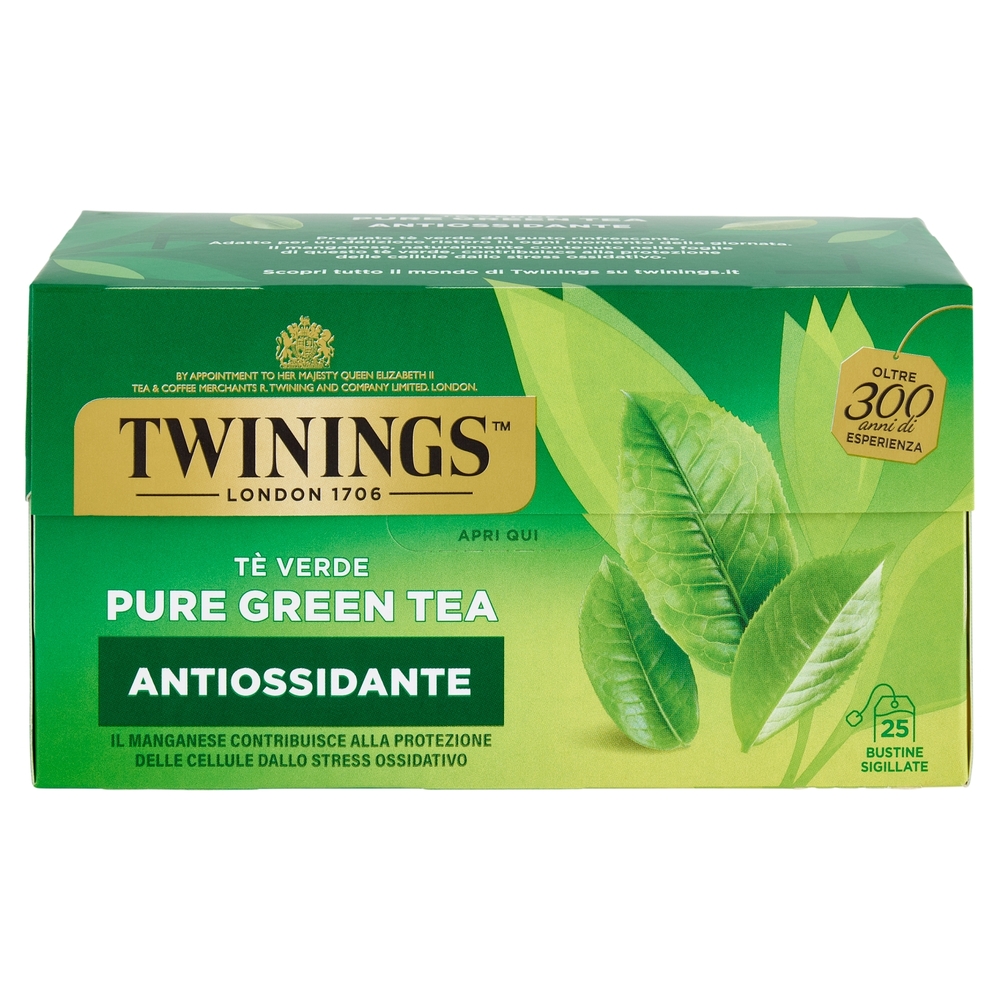 Twinings Pure Green Tea Tè Verde Antiossidante 25 filtri The 50 g