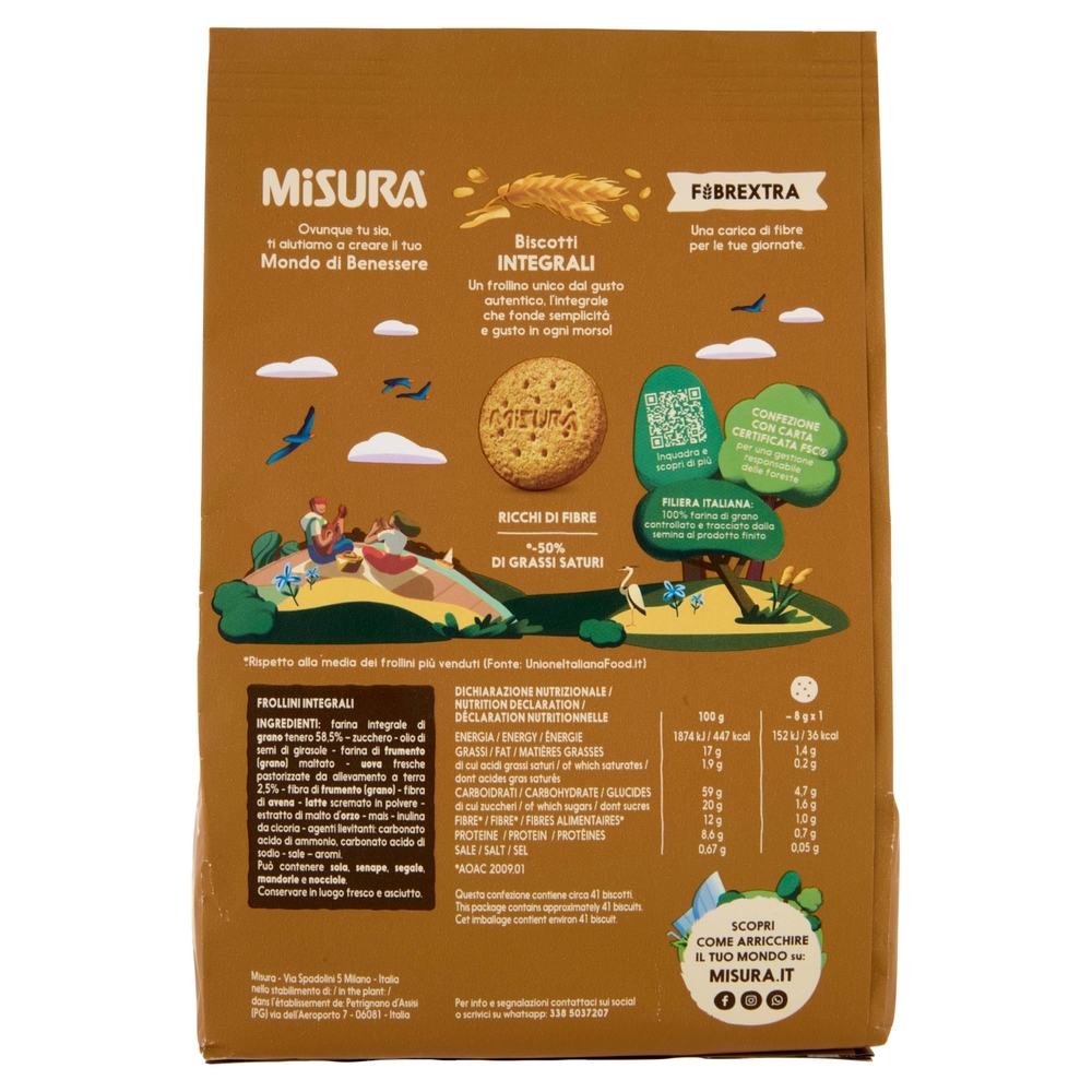 Misura Fibrextra Biscotti Integrali 330 g