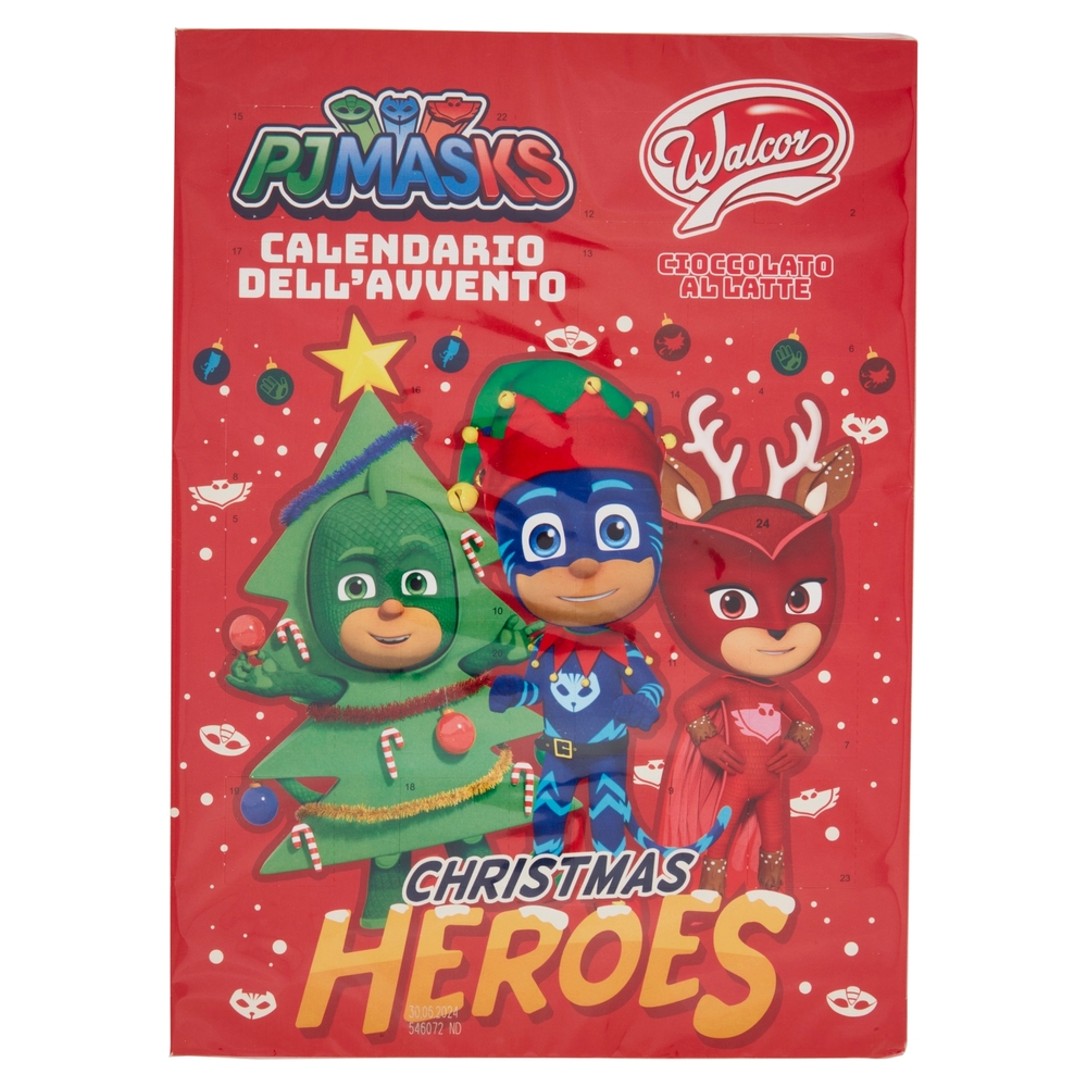 Walcor Calendario dell'Avvento Cioccolato al Latte Christmas Heroes PJ Masks 75 g