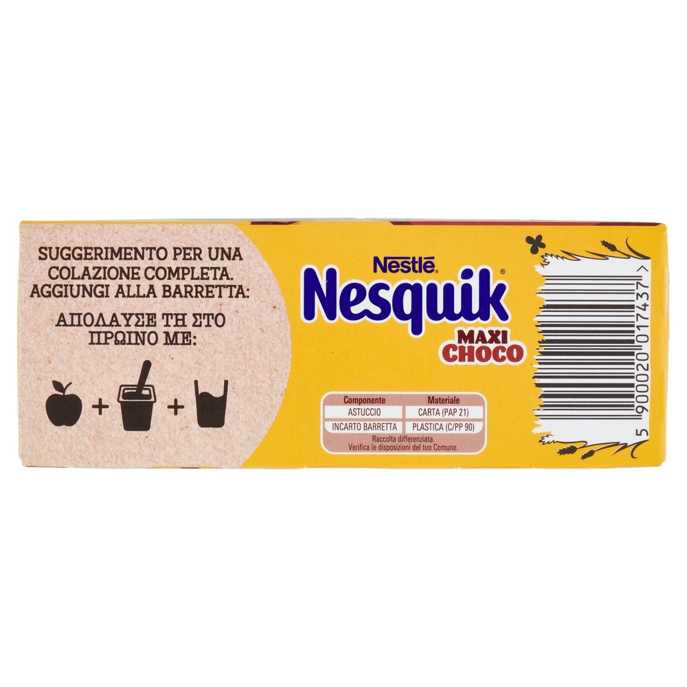 NESQUIK Maxi Choco Barrette di cereali con cioccolato al latte 6 snack da 25 g
