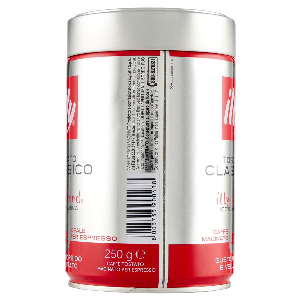 illy Tostato Classico Caffè Macinato Ideale per Espresso 250 g