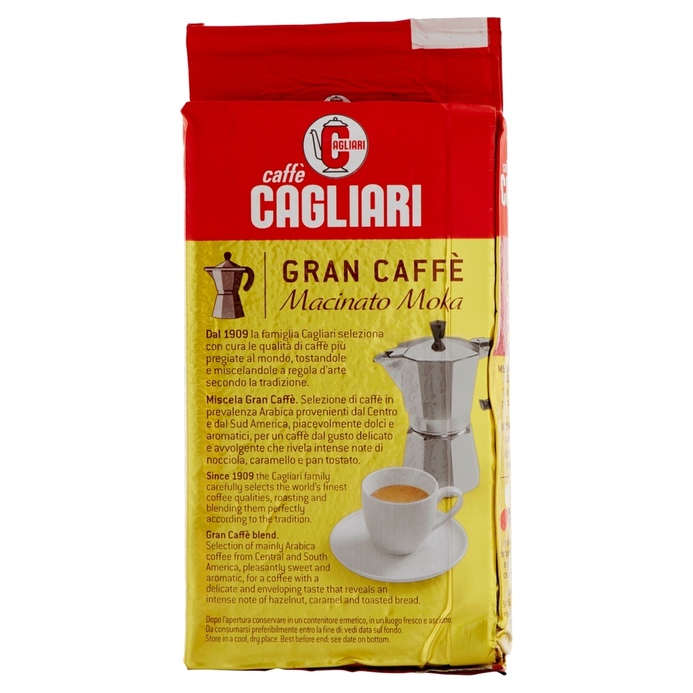 Caffè Cagliari Gran Caffè Macinato Moka Dolce con Note di Nocciola 250 g