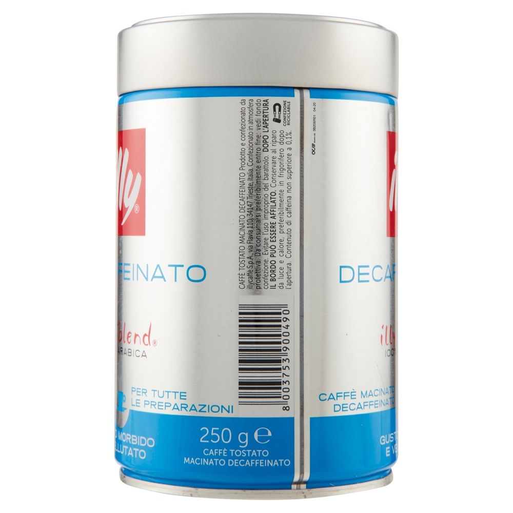illy Decaffeinato Caffè Macinato Decaffeinato per Tutte le Preparazioni 250 g