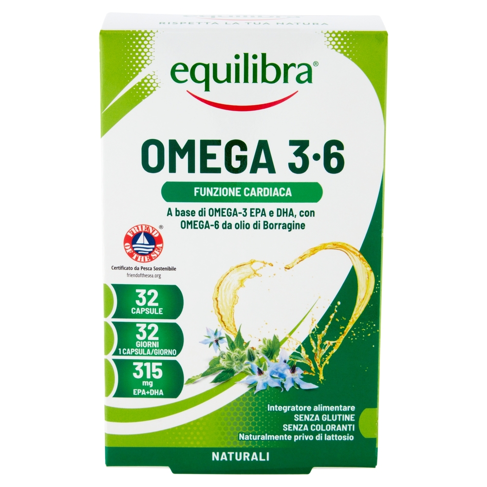 equilibra Omega 3-6 Funzione Cardiaca 32 Capsule 38,4 g