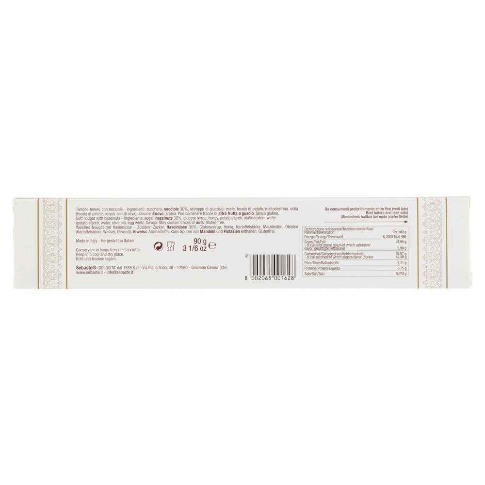 Sebaste Pregiata Selezione Torrone Tenero con nocciole 90 g