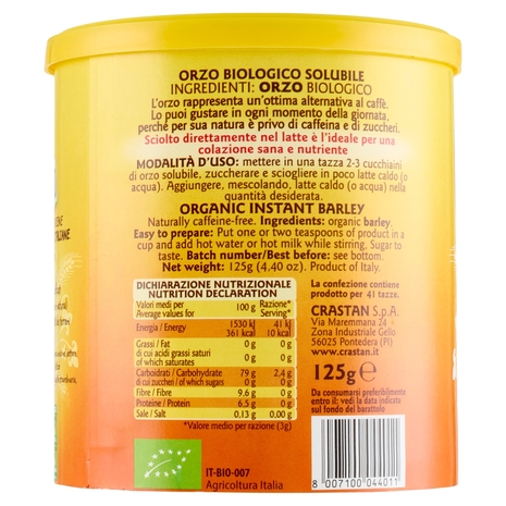 Crastan Bio Orzo Biologico Solubile 125 g