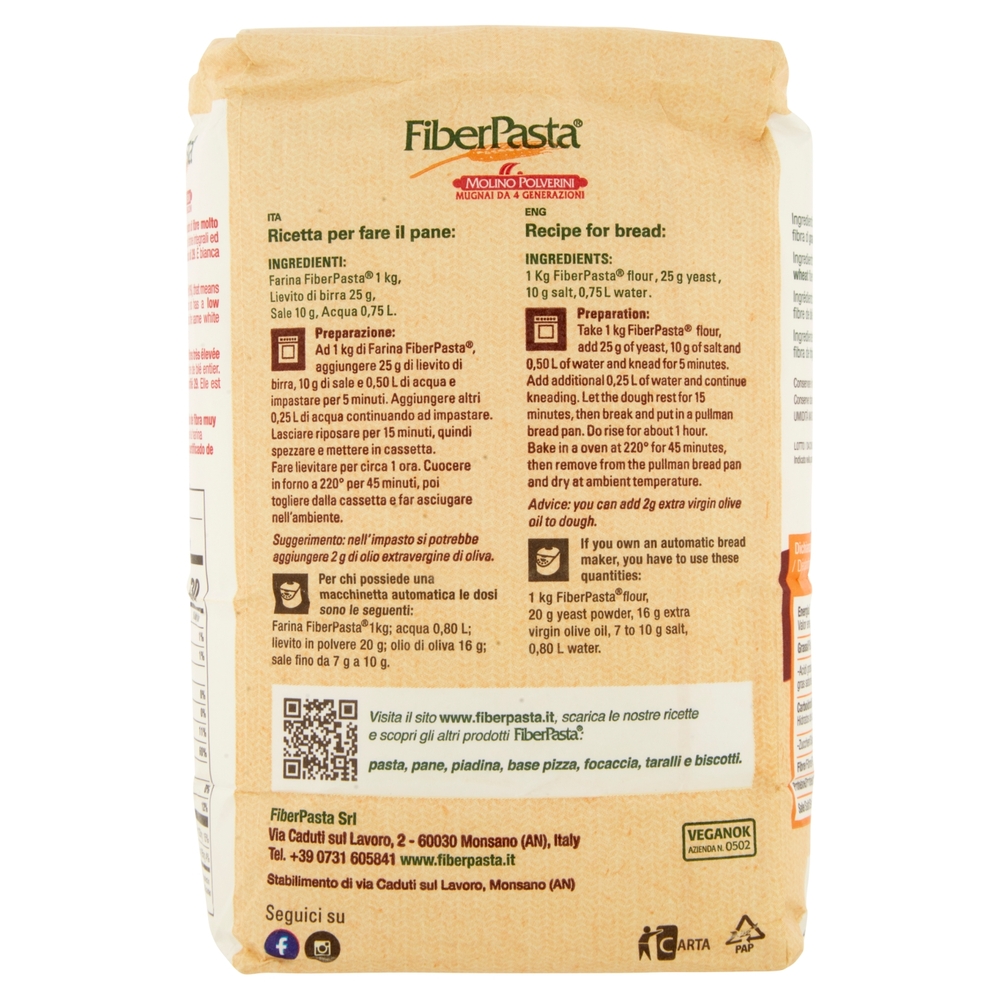 FiberPasta Farina Basso Indice Glicemico 29 1 Kg