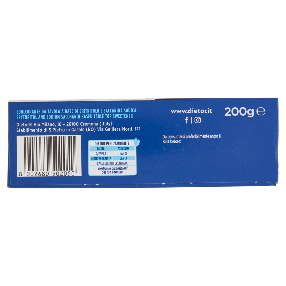 Dietor Zero Calorie Buste 2 x 100 g