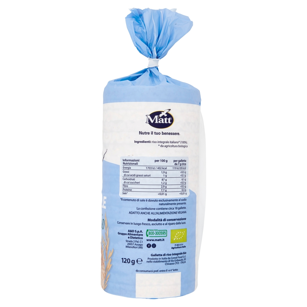 Matt non solo pane le Riso integrale bio 120 g