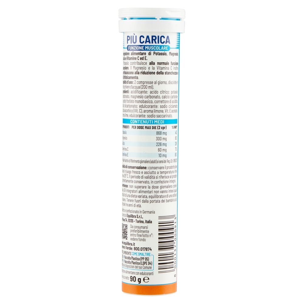 equilibra Più Carica Funzione Muscolare 20 Compresse Effervescenti 90 g