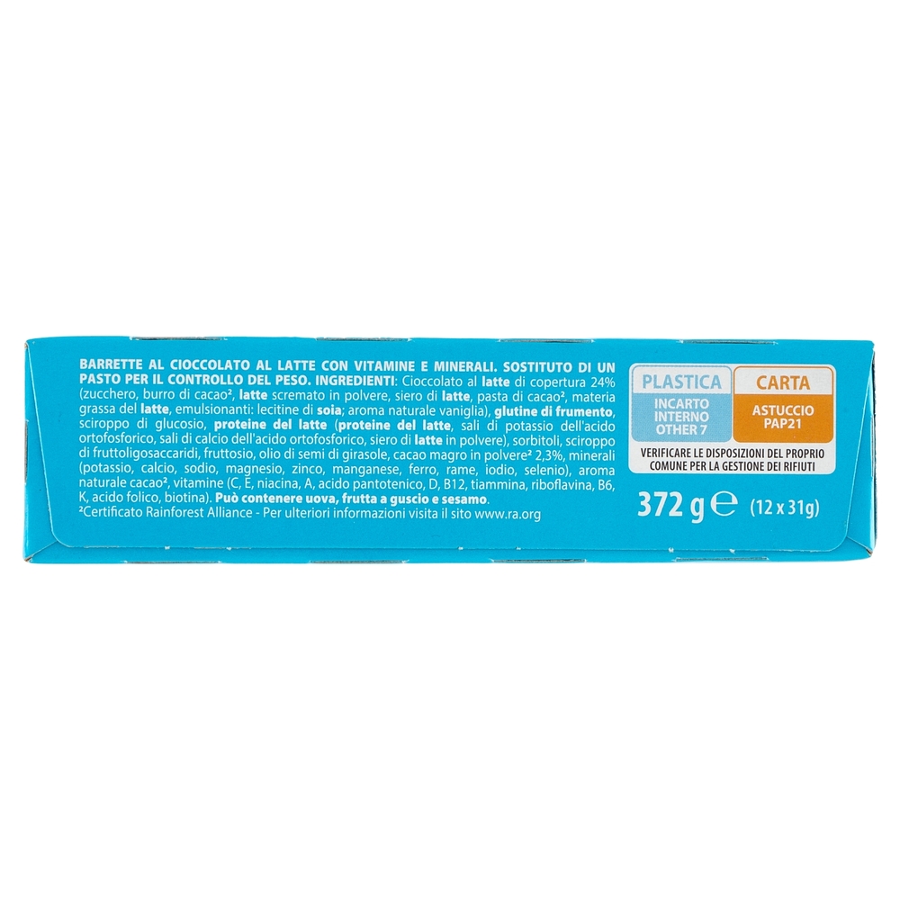 Pesoforma Cioccolato al Latte, sostitutivo del pasto ricco di fibre, 233 kcal per pasto, 12 x 31 g