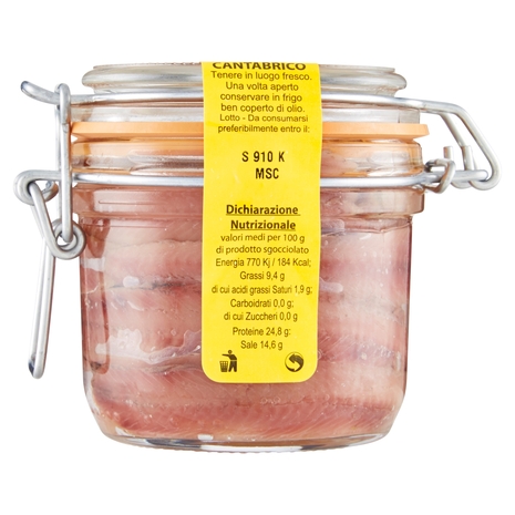 Marca Vaticano Filetti di Acciughe Spagnole in Olio di Oliva 250 g