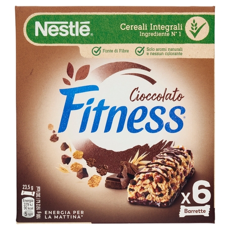 FITNESS Chocolate Barrette Cereali Integrali con Cioccolato al Latte 6 pezzi da 23,5 g