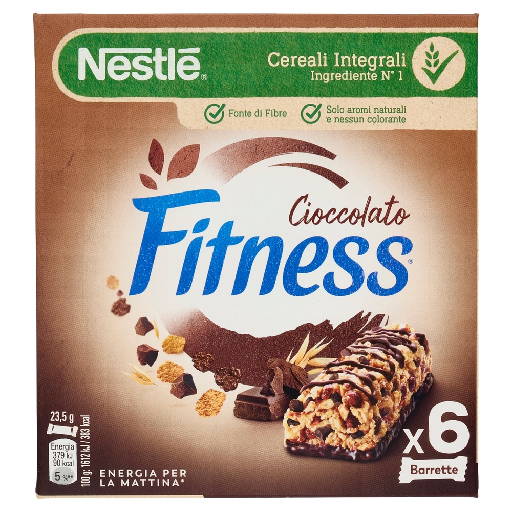 FITNESS Chocolate Barrette Cereali Integrali con Cioccolato al Latte 6 pezzi da 23,5 g