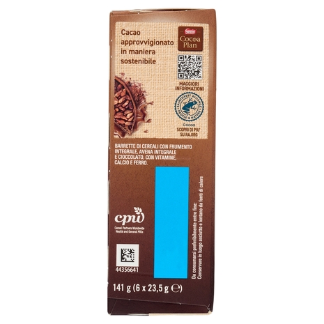 FITNESS Chocolate Barrette Cereali Integrali con Cioccolato al Latte 6 pezzi da 23,5 g
