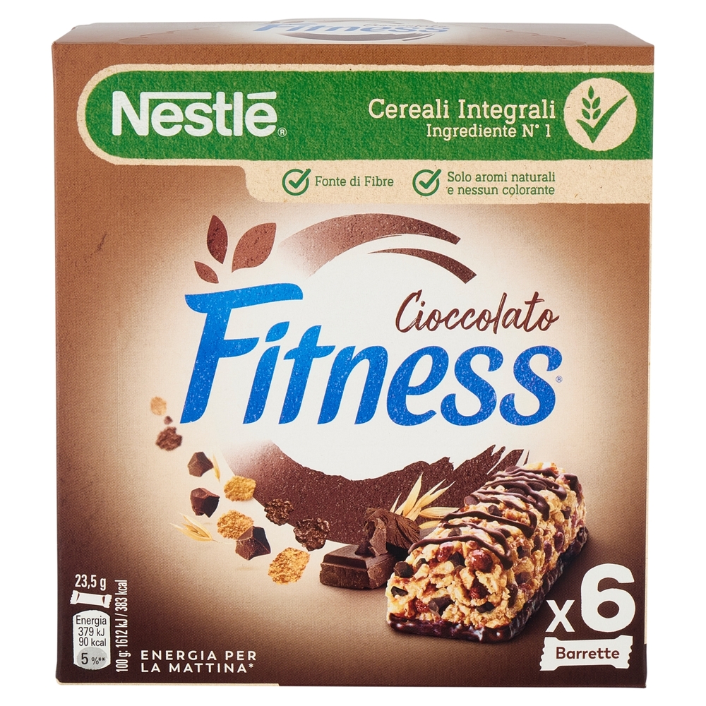 FITNESS Chocolate Barrette Cereali Integrali con Cioccolato al Latte 6 pezzi da 23,5 g
