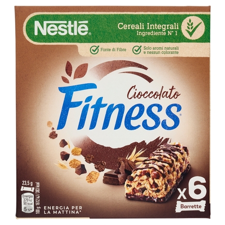 FITNESS Chocolate Barrette Cereali Integrali con Cioccolato al Latte 6 pezzi da 23,5 g