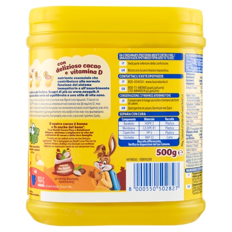 NESQUIK Cacao Solubile per Latte barattolo 500g