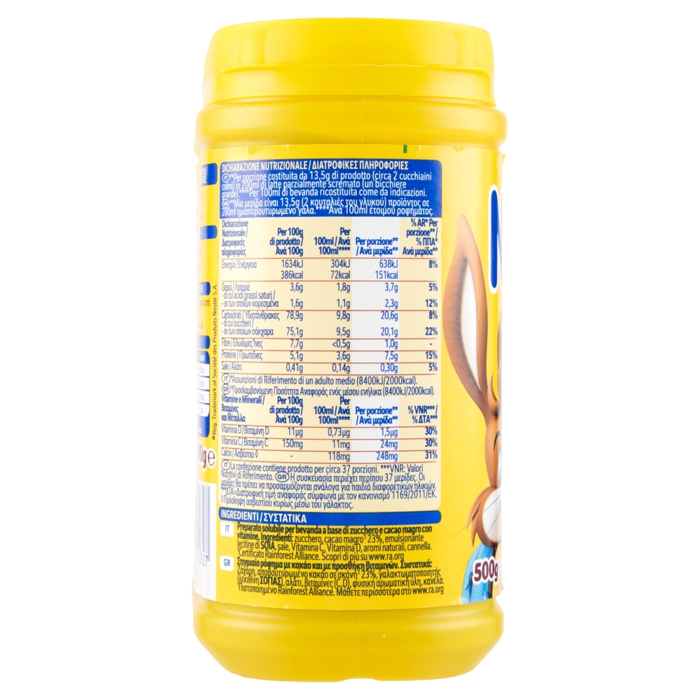 NESQUIK Cacao Solubile per Latte barattolo 500g