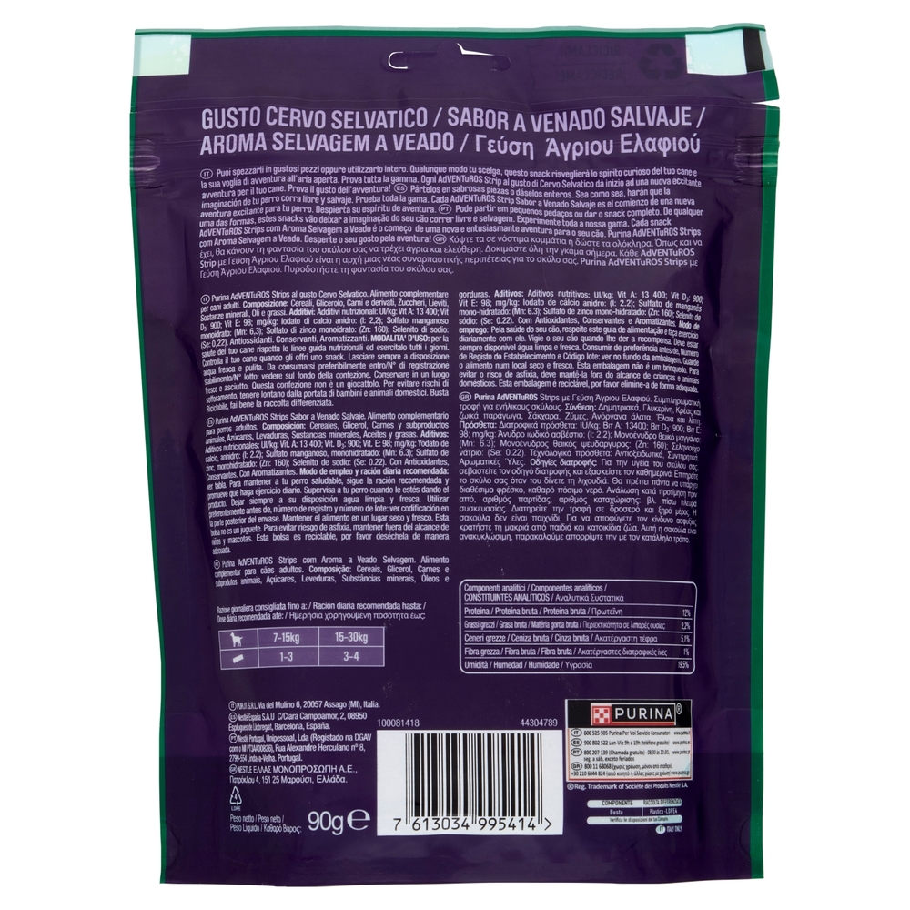 PURINA ADVENTUROS Strips Cervo Selvatico 90g