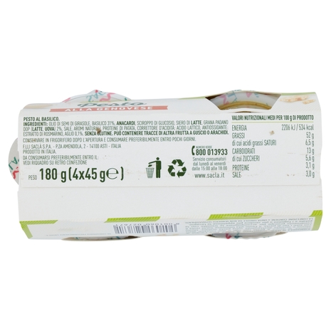 Saclà Pesto alla Genovese 4 x 45 g