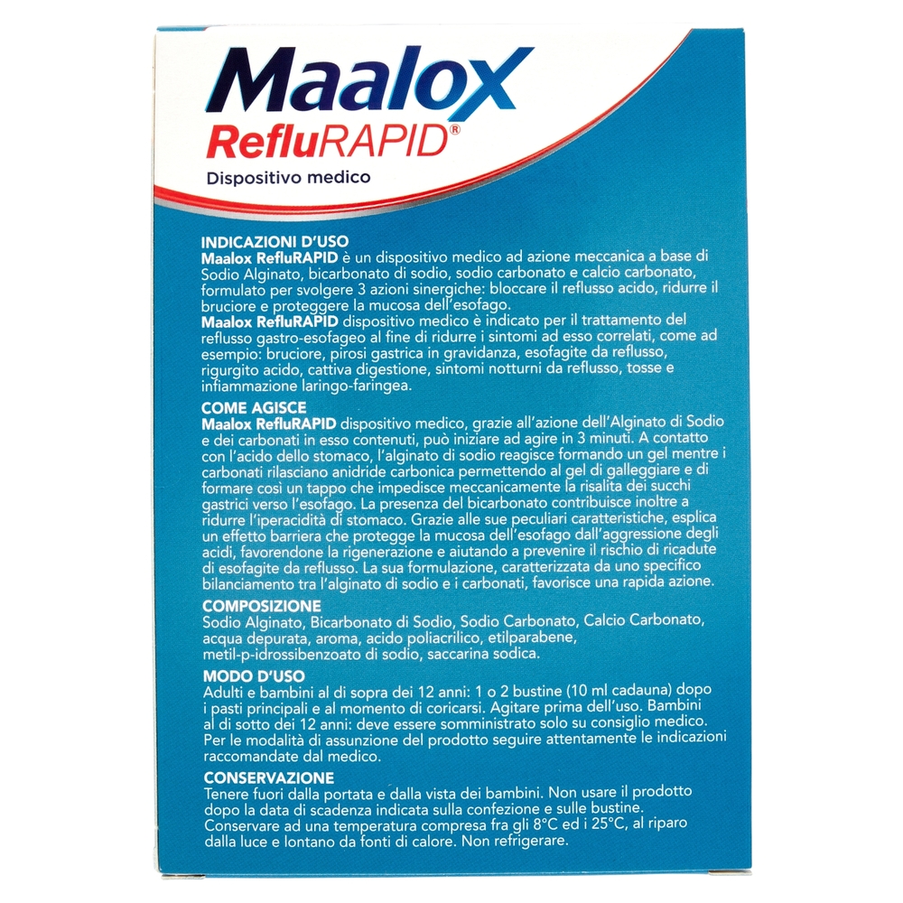 Maalox RefluRapid Bustine Monodose 20 x 10 ml