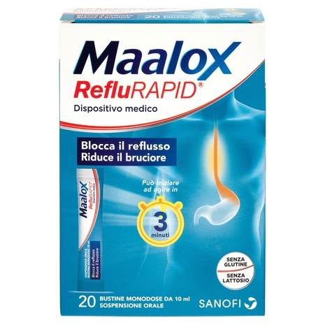 Maalox RefluRapid Bustine Monodose 20 x 10 ml