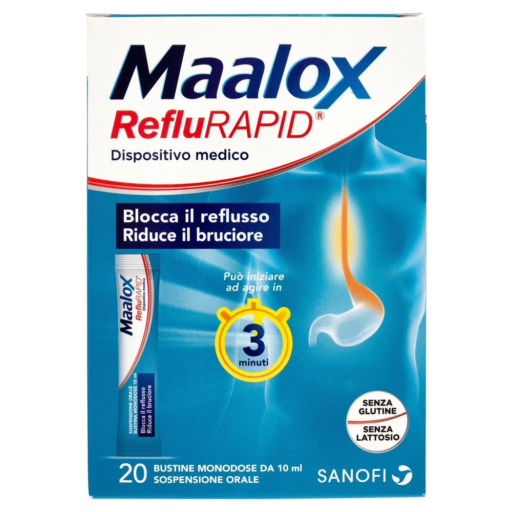 Maalox RefluRapid Bustine Monodose 20 x 10 ml