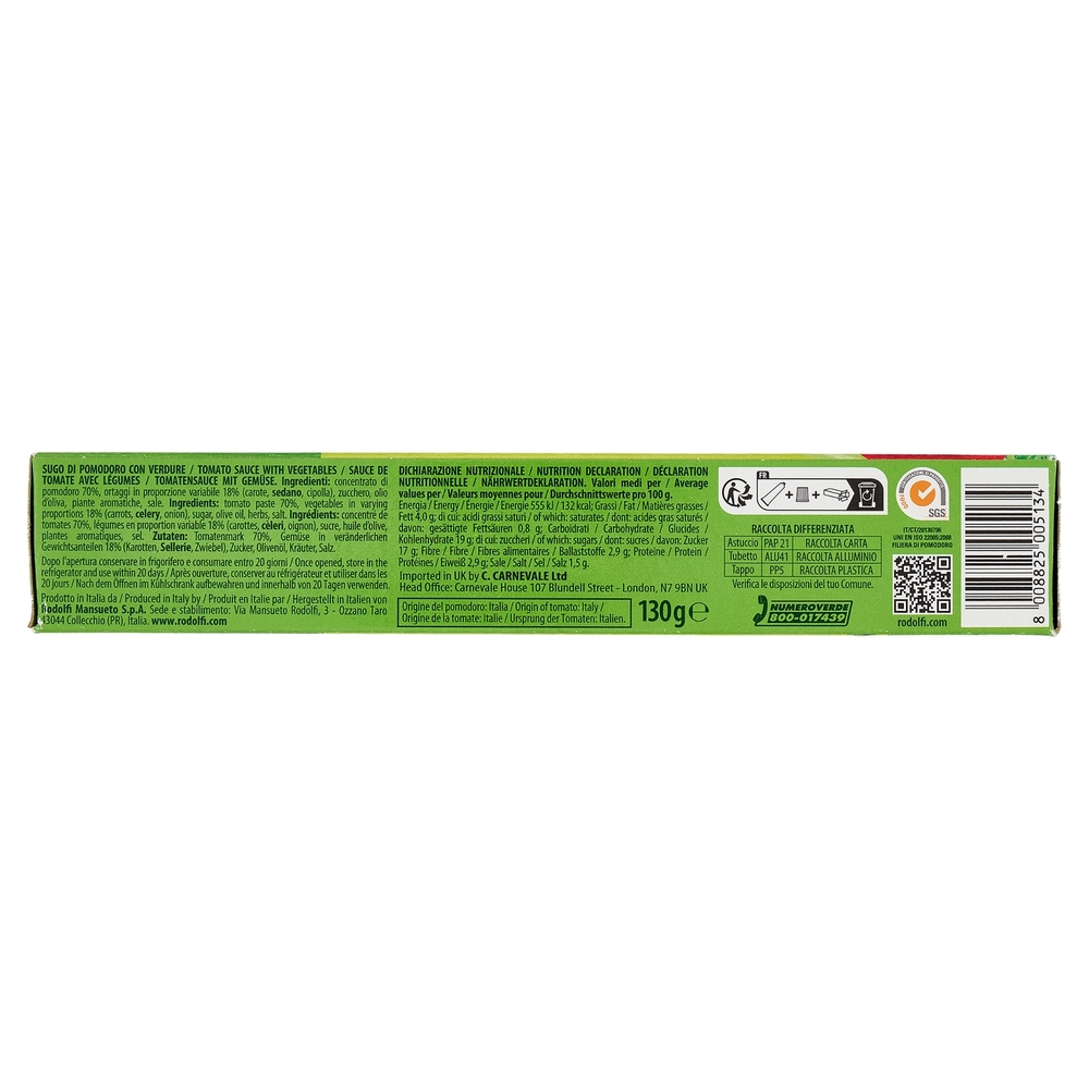 Ortolina Classica Sugo di Pomodoro con Verdure 130 g