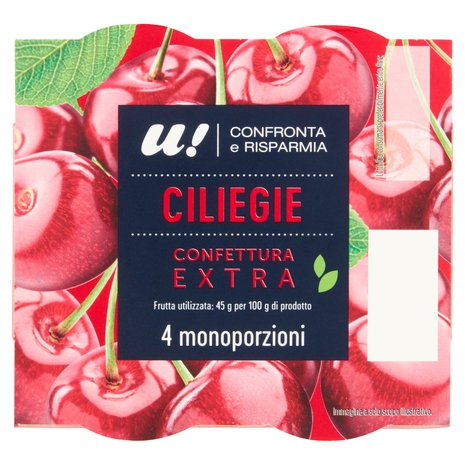 4 Monoporzioni Confettura Extra di Ciliegie U! Confronta e Risparmia