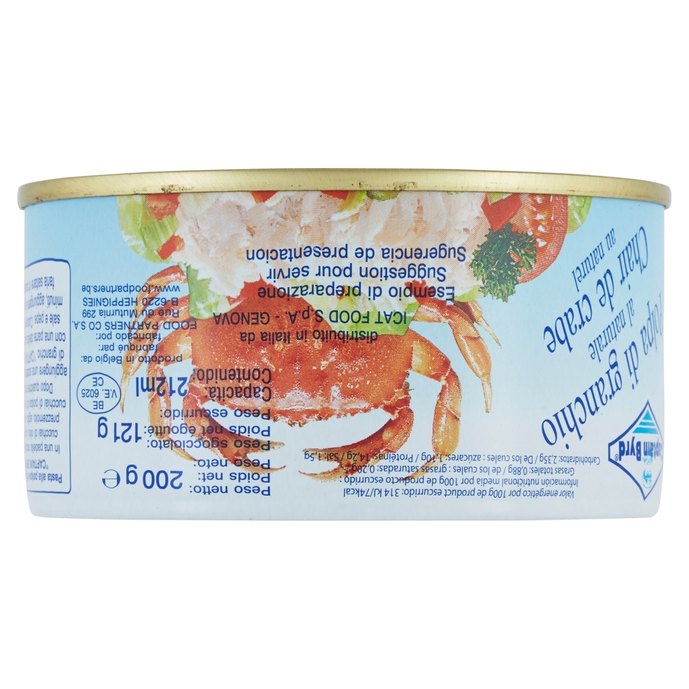 Captain Byrd polpa di granchio al naturale 200 g