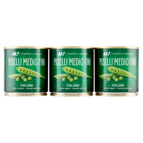 Piselli Medio Fini 3x160G U! Confronta e Risparmia