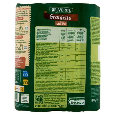 Delverde Granfetta con farina integrale 300 g