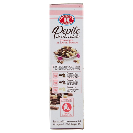Mariarosa Pepite di cioccolato Fondente, al Latte, Bianco 3 Buste 125 g