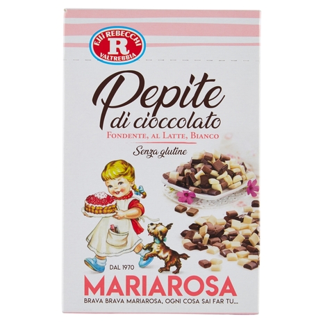 Mariarosa Pepite di cioccolato Fondente, al Latte, Bianco 3 Buste 125 g