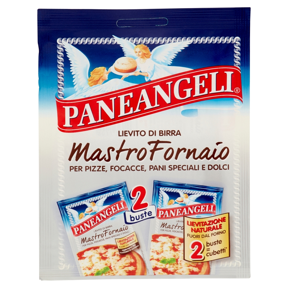 PANEANGELI Lievito di Birra Mastro Fornaio per Pizze, Focacce, Pani Speciali e Dolci 2 x 7 g
