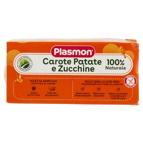 Plasmon Omogeneizzato Carote Patate e Zucchine 2 x 80 g
